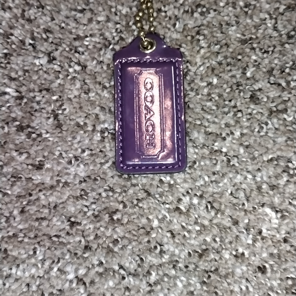 Coach Purple Leather Keychain